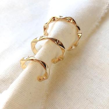 Imagem de Brincos Mix Trio Piercing de Encaixe Estilo Juliette Revestido com Our