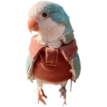 Imagem de CXYYXF Fantasia de pássaro fralda de pássaro terno de voo marrom top roupas de pássaro cosplay foto adereço para papagaios periquito periquito calopsita animais pequenos vestuário (com fralda, G)