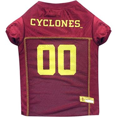 Imagem de Pets First NCAA College Iowa State Cyclones Jersey de malha para cães e gatos, tamanho grande, camiseta licenciada para cães com seu time favorito de futebol/basquete universitário
