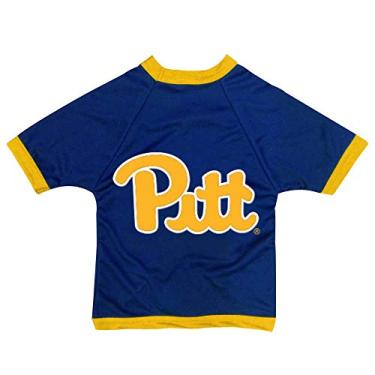 Imagem de Camiseta esportiva NCAA Pittsburgh Panthers de malha para cães (cor do time, GG)