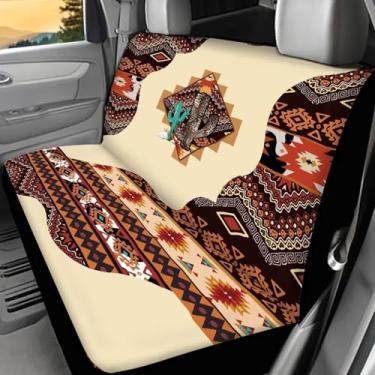 Imagem de WELLFLYHOM Capa de assento de carro nativa asteca para carros para mulheres Baja Navajo Capas de banco traseiro para caminhão SUV Van Southwestern acessórios de carro protetores de assento cobertor de