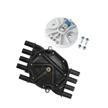 Imagem de INFINAUTO Conjunto de distribuidor de ignição, tampa do distribuidor e kit de rotor, para Chevrolet Express 1500 1996-2002, plástico, 10452459 10452457, preto, 1 conjunto de design elegante