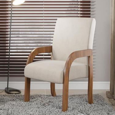 Imagem de Poltrona Siggy Imbuia/Bege - Casa Giulia, Bege