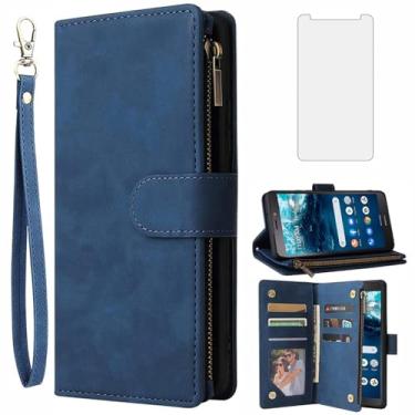 Imagem de Asuwish Compatível com Nokia C100 4G LTE N152DL capa carteira protetora de tela de vidro temperado e capa flip de couro suporte suporte acessórios celulares capas de telefone para C 100 100C 5.45 2022