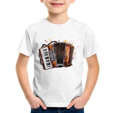 Imagem de Camiseta Infantil Acordeon Sanfona - Foca na Moda, Branco, 12