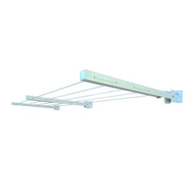 Imagem de Varal de Parede Retrátil Reforçado 3 Hastes Alumínio Extensível Até 8 