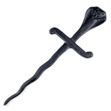 Imagem de Espada Serpente Preta Proteção 18 cm em Metal - Lua Mística - 100% Ori