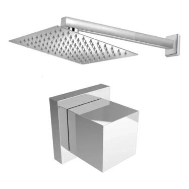 Imagem de Chuveirão Piscina Ducha Inox Quadrada 30x30 Externa Quintal - MQC