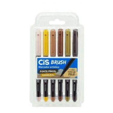 Imagem de Marcador Cis Brush Est C/6 Tons De Pele 70.9800, Colorido