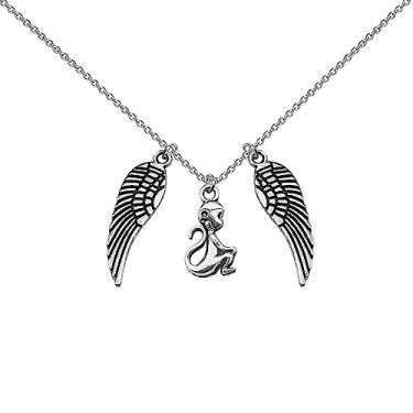 Imagem de UJIMS Presente Mágico de Dorothy Macacos Voadores Colar com Pingente Broadway Bruxa Oz Macaco Presente Joias de Halloween para BFF, Aço inoxidável, Sem Pedra Preciosa