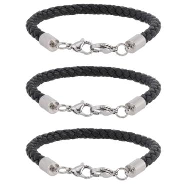 Imagem de CHGCRAFT 3 peças Pulseira de alerta médico imitação de couro envoltório de cordão largo pulseira de substituição fio de couro preto para pulseiras de alerta médico, preto, 18 x 0,5 cm, one size,