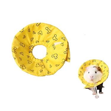 Imagem de Coleira de Recuperação de Gola de Cone de Proteção Hamster Rabbit – Pequeno Animal Pets Coleira Elisabetano Antiágua Ranhuras Risistente para Guiné Porco Mouse Ratos Esquilo de Ferret (P, Amarelo)