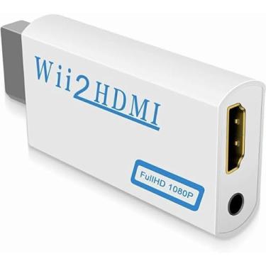 Imagem de Labriciyon 1 conversor branco Wii para HDMI, suporta 720P, 1080i, 1080P, 480i, 480p, PAL, NTSC, conector de áudio de 3,5 mm, fácil de ligar e usar, sem necessidade de instalação, acessórios para cabos