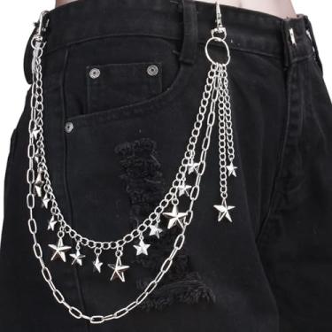 Imagem de Milsil Corrente Star Pants – Correntes para calças, correntes de jeans, acessórios góticos, corrente de calça punk acrílica colorida para calças para homens e mulheres, one size, Metal não precioso,