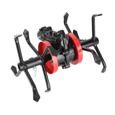 Imagem de Ferramenta Cultivadora Roda Liga de Alumínio 6 Garra Jardim Lavoura Roda Grama Cortar Afrouxamento 26mm 9 Dente Aplicável Jardim