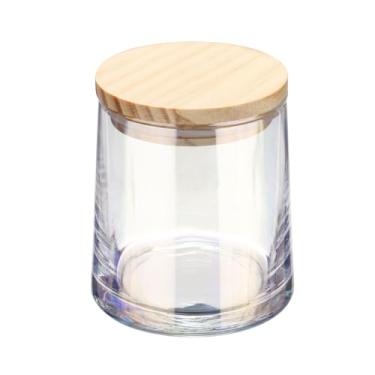 Imagem de HARFINGTON 1 conjunto de copos de uísque 241 g pedras transparentes copos de uísque com tampa de madeira para rum, copos de vidro à moda antiga, coquetéis, cerveja em casa, bar, aniversários,