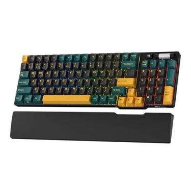 Imagem de RK ROYAL KLUDGE RK96 RGB Limited Ed, 90% 96 teclas sem fio 3 modos BT5.0/2.4G/USB-C teclado mecânico hot swappable com descanso de pulso, controle de volume, software, bateria maciça, interruptor RK