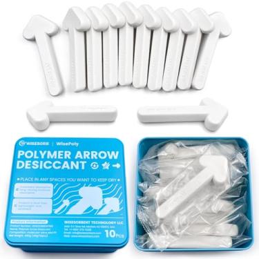 Imagem de Wisesorb Bloco dessecante de polímero, 10 peças de 43 g Poly Arrow lenta e continuamente absorvente de umidade com redução da atividade de oxigênio para armazenamento seguro de alimentos a longo prazo
