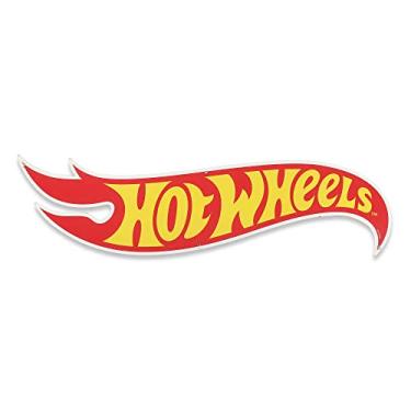 Imagem de Open Road Brands Placa de metal com logotipo de chama Mattel Hot Wheels - Placa grande Hot Wheels para quarto de crianças, caverna masculina ou garagem