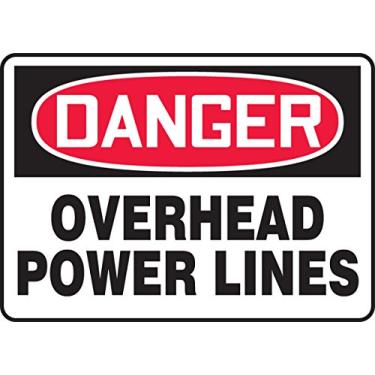 Imagem de Accuform Sinal de segurança "Danger Overhead Power Lines", Accu-Shield™, 25,4 x 35,5 cm (MELC054XP)