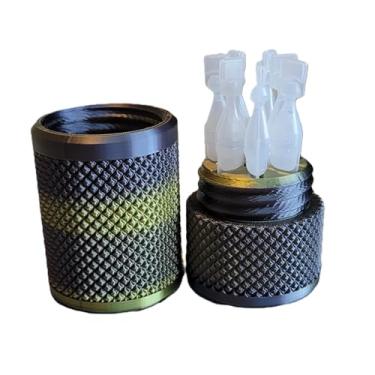 Imagem de Suporte e estojo de armazenamento para frascos de colírio - Armazene com segurança sete (7) frascos de uso único - tampa rosqueada, padrão serrilhado - mantenha os frascos seguros e organizados para