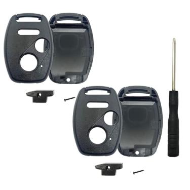 Imagem de Capa de chave Horande para Honda Odyssey Pilot Ridgeline Fit Keyless Entry Remote Head Combo 3 botões Reposição Carcaça de chave de carroHorande preto Horande-02021