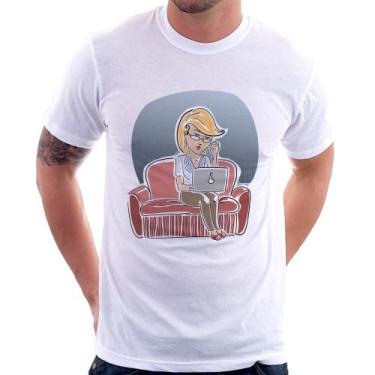 Imagem de Camiseta Home Office - Foca na Moda, Branco, M