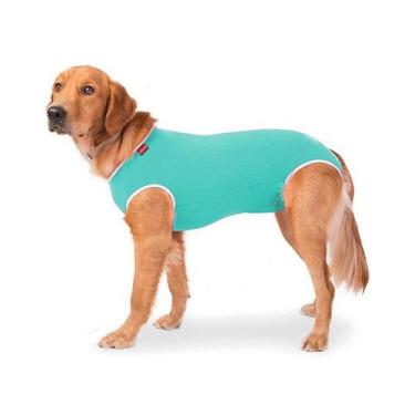 Imagem de Roupa Cirúrgica Confortpet Castração Macho Verde para Cães - Tamanho 7