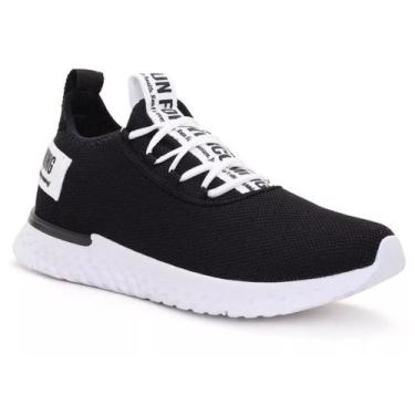 Imagem de Tênis Masculino Preto Para Caminhada De Academia - Nog, Preto, Branco,