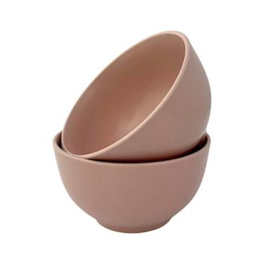 Imagem de Kit 02 Bowl Tigela Cumbuca Cerâmica Fosco 670ml Lyor Cronus, Rosa