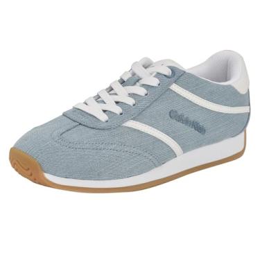 Imagem de Calvin Klein Tênis feminino Avyenna, Jeans azul médio/branco 420, 36