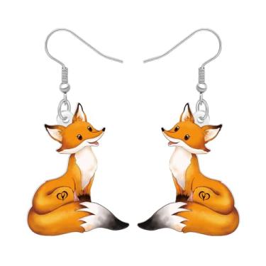 Imagem de DALANE Brincos de raposa de anime acrílico com pingente de animais joias modernas para mulheres, berloques, presentes de festa, Medium, Acrílico, Sem pedra preciosa