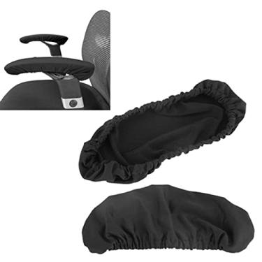 Imagem de Capa para Cadeira de Escritório, 1 par de Capa Elástica para Cadeira de Jogos, Protetores de Capa para Braço de Cadeira, Capa para Braço de Cadeira Macia e Confortável, (Preto)
