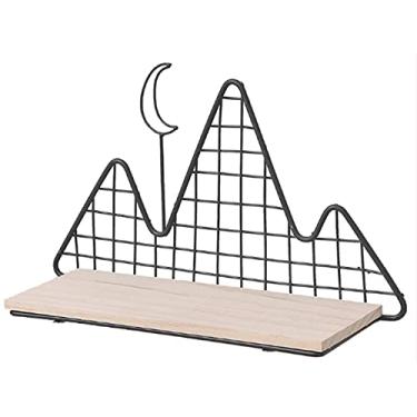 Imagem de Divisória de ferro, prateleira de armazenamento, decoração de parede, decoração de parede com design oco de ferro forjado, adequado para quarto e sala de estar
