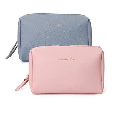 Imagem de Saco de maquiagem de couro conjunto yqboom bolsa de maquiagem resisten