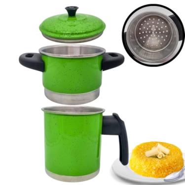 Imagem de Cuscuzeira Pequena Individual Nordestina Verde Nº 10 – Tradição e Sabor na Sua Cozinha