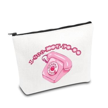 Imagem de TOBGBE Bolsa de maquiagem inspirada em letras de músicas, presente de cantor, presente quente para viagem, princesa do meio-oeste 2024, bolsa com zíper rosa pônei clube presente discoteca, 1-800