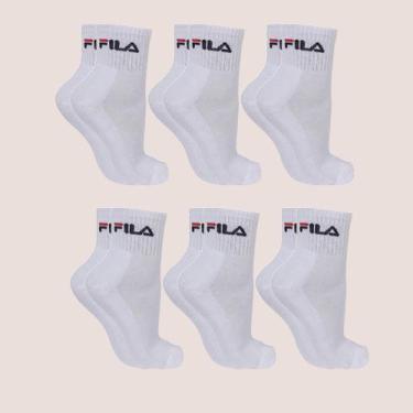 Imagem de Kit 6 Meia Tripack Unissex Cano Medio Original - Dass, Branco, 39 a 43