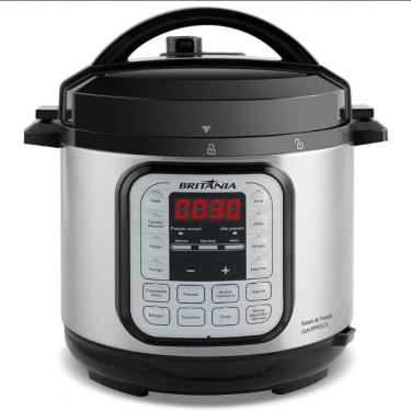 Imagem de Panela Elétrica De Pressão Bpp02g Com Revestimento Gold 5l Britânia Inox Com Preto 220v