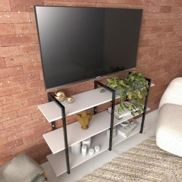 Imagem de Rack Prateleira Industrial Home Parede Hack Bancada Rack Rak Branco Off White