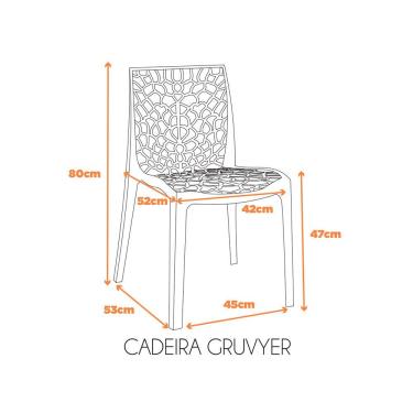 Imagem de Kit 2 Cadeiras Gruvyer Estrutura Em Polipropileno Fratini Amarelo