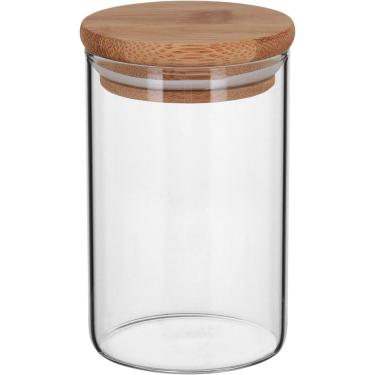 Imagem de Pote Com Tampa Bambu Borossilicato 200ml 10x6x6cm Transparente