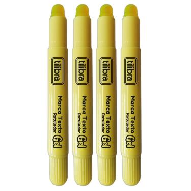 Imagem de Kit Marca Texto Gel Tilibra - Amarelo C- 4 Unidades