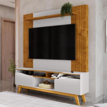 Imagem de Home Estante Rack Atalaia Para Tv Até 75 Polegadas Naturale/Off White