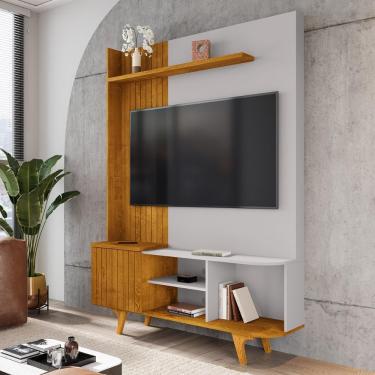 Imagem de Home Estante Rack Corumbau Para Tv Até 55 Polegadas Naturale/Off White