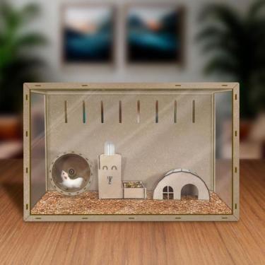Imagem de Gaiola Terrario de Ramster Hamster Porquinho da India MDF - CiaLaser