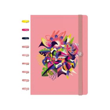 Imagem de Caderno de Disco ISCOOL Médio Flore(Ser) Índio Pêssego