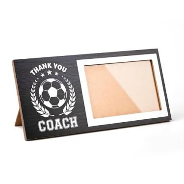 Imagem de Lesnala Porta-retrato de futebol Thank you coach, presente para esportes, formatura, aniversário, aposentadoria, presente de Ação de Graças, serve para foto de 10 x 15 cm