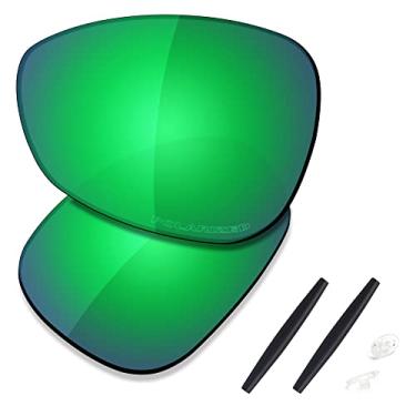 Imagem de SAUCER Lentes de reposição premium e kits de borracha para óculos de sol Oakley Crosshair 1.0 (2005) de alta definição - Verde jade polarizado