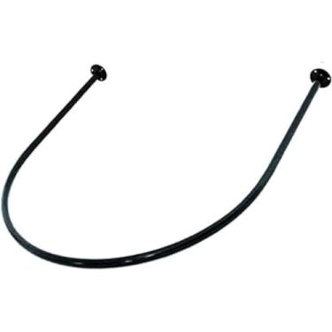 Imagem de Varão De Cortina De Metal Em Forma De U - Prateleira De Anel Montada Na Parede - Varão De Cortina De Montagem De Loja De Roupas - Varão De Cortina De Chuveiro, Black, 90x90cm